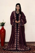 Floral Muslin Poly Open Abaya Shrug Elegant Modest Wear