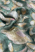Floral Position Embroidered Organza Premium Fabric