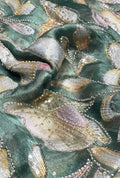 Floral Position Embroidered Organza Premium Fabric
