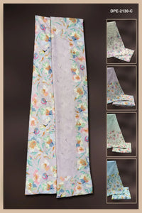 Flower Print Daily Wear Unstitched Fabric-C