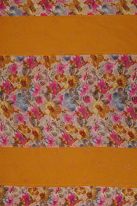 Yellow Flower Printed Stole For Abaya