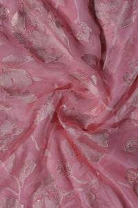 Foil Print Brasso Fabric with Embroidery