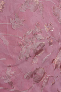 Foil Print Brasso Fabric with Embroidery