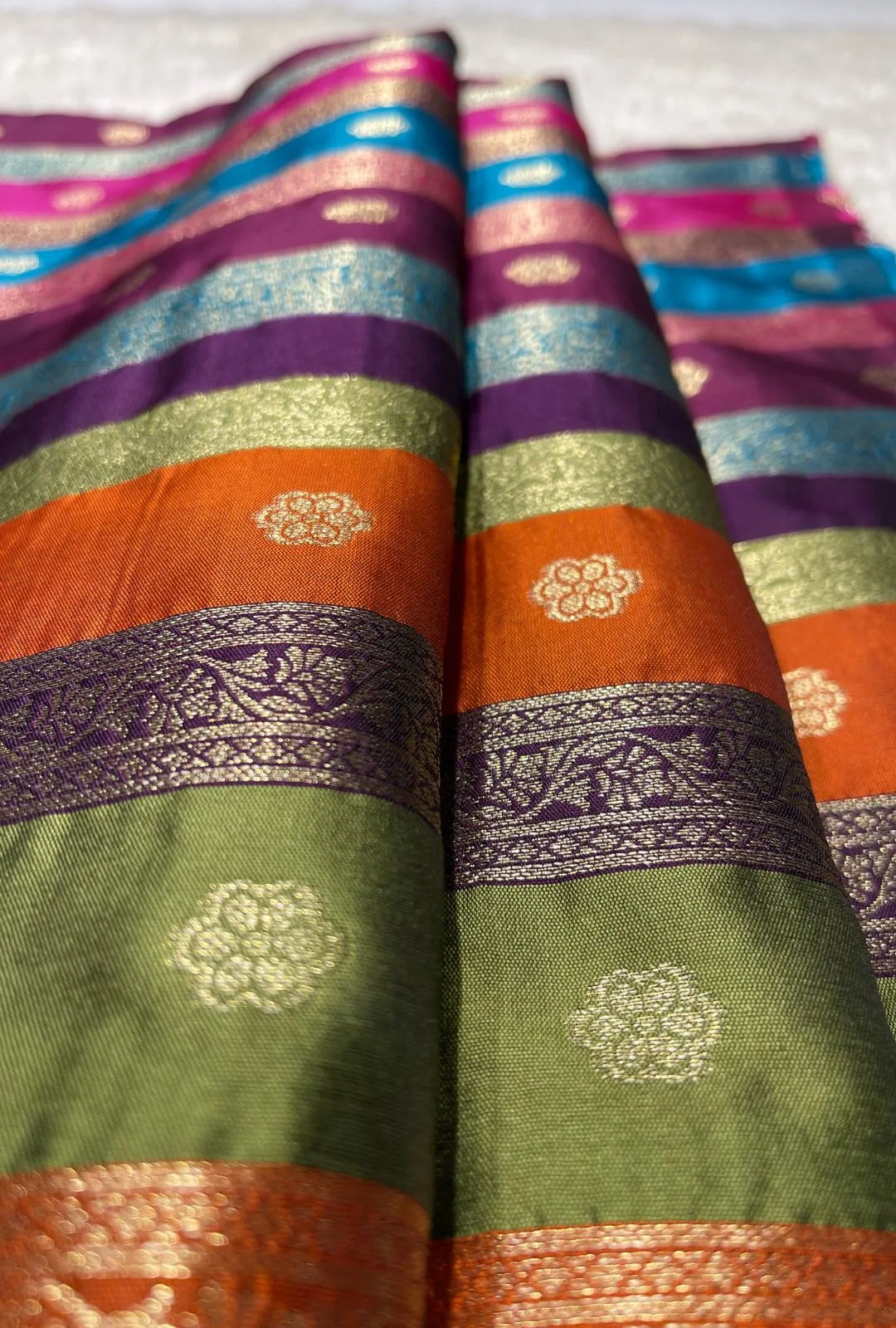 Premium Quality Banarasi Top Dyed Patta Zari Woven Fabric