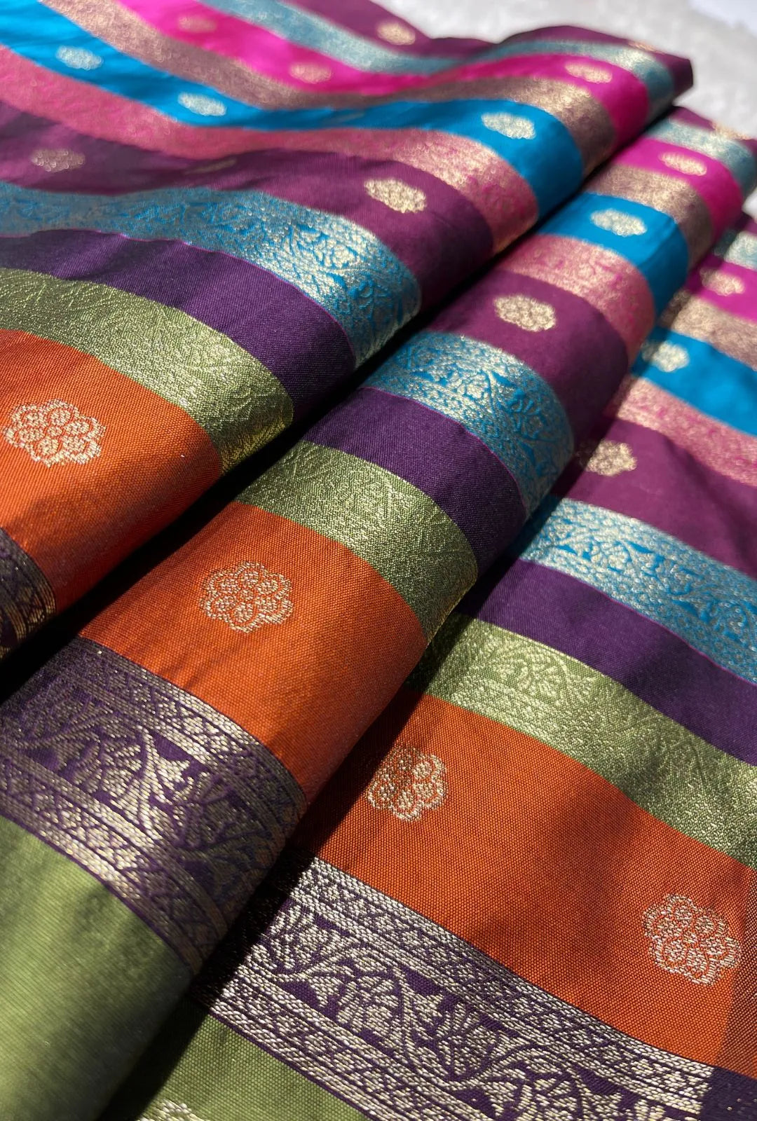 Premium Quality Banarasi Top Dyed Patta Zari Woven Fabric