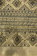 Geometric Embroidered Linen Luxury Jilbab Outerwear Material