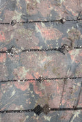 Geometric Sequence Detailed Mottled NC Satin Foil Fabric