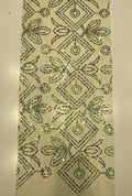 Geometric Square and Concentric Sequence Embroidered Net Fabric