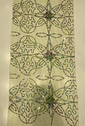 Geometric Star Medallion Sequence Embroidered Net Fabric