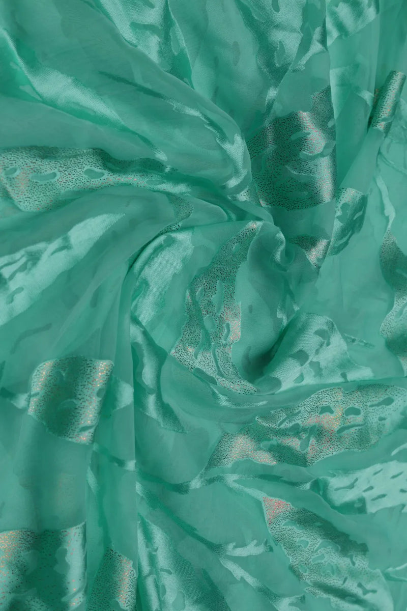 Glamorous Brasso Fabric with Foil Work