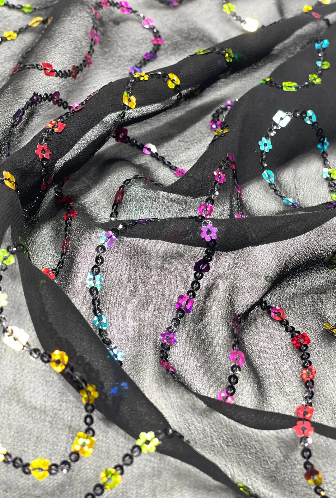 Glorious Georgette Fabric With Multi Sequence Embroidery Work