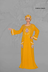 Gold Hand Embroidered Gorgeous Kaftan in Light Weight