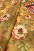 Gorgeous Autumnal Floral Printed London Cotton Kaftan Fabric