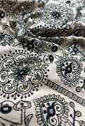 Gorgeous Floral Embroidered Polyester Linen Jalabeya Fabric