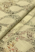 Gorgeous Linen Dyed With Multi Foil Circular Shimmer Fabric