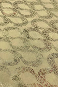 Gorgeous Linen Dyed With Multi Foil Circular Shimmer Fabric
