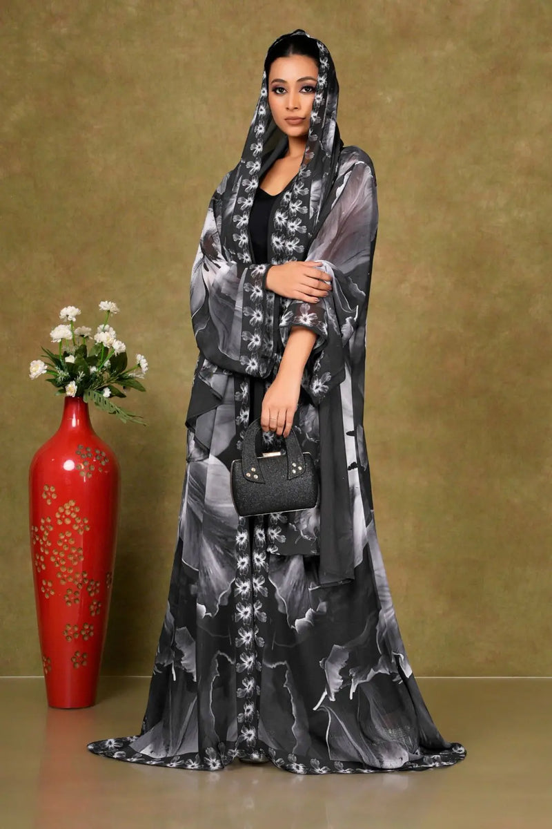 Graceful Floral Printed Shrug with Elegant Drape GAJIWALA EXPORT