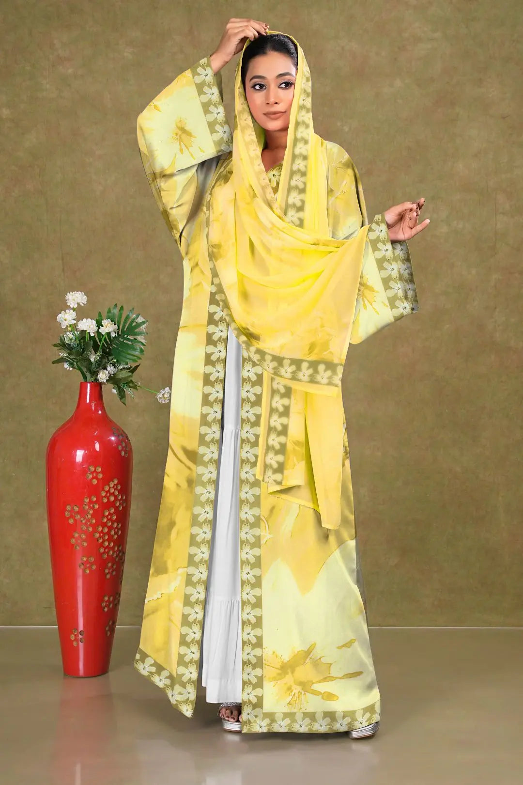 Graceful Floral Printed Shrug with Elegant Drape GAJIWALA EXPORT