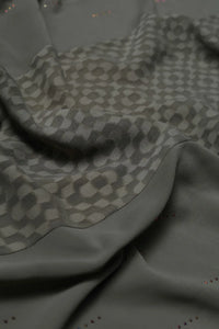 Gray Designer Stole For Abaya