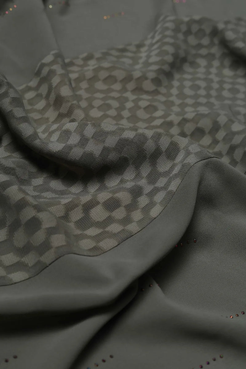 Gray Designer Stole For Abaya