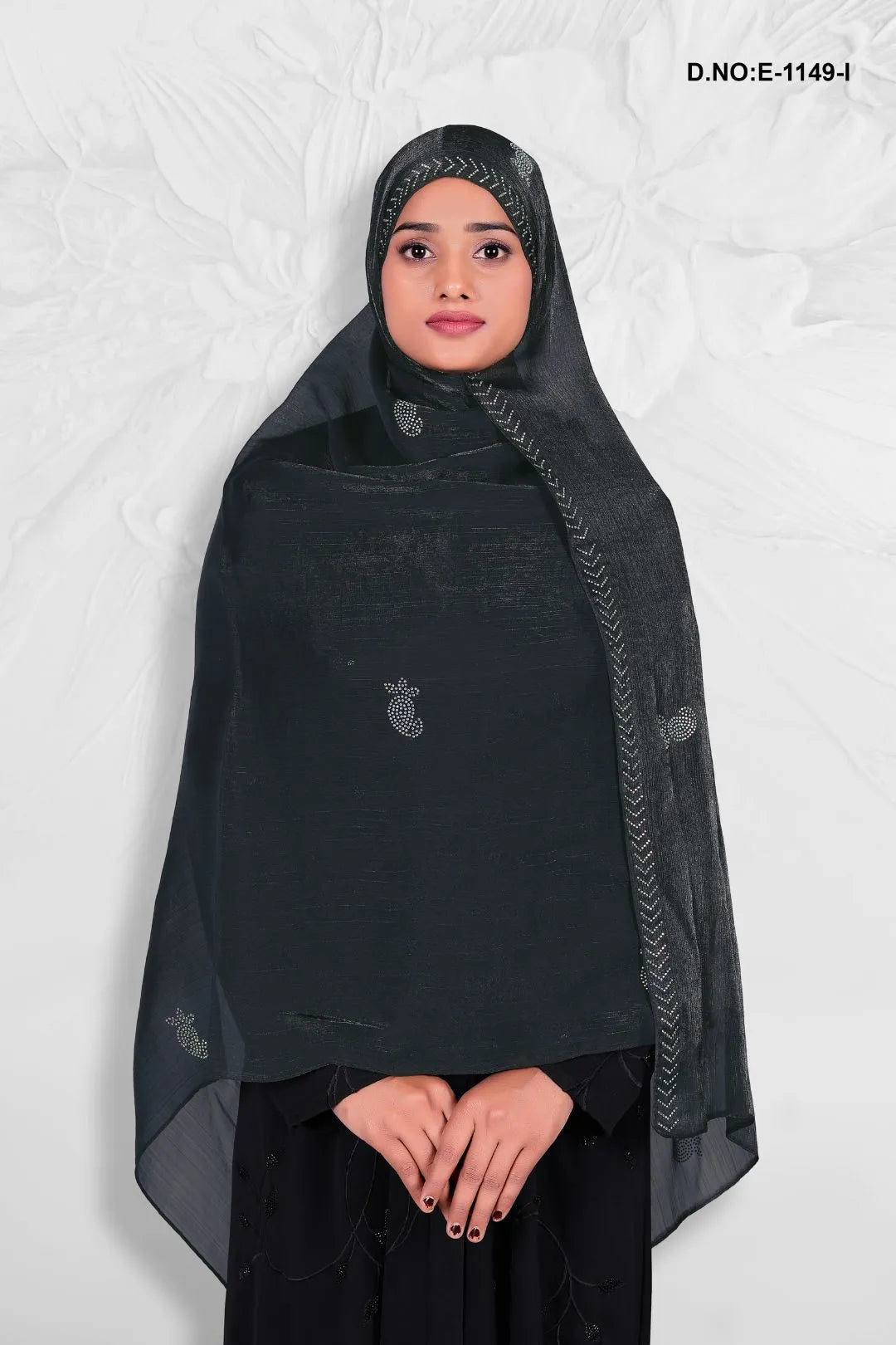 Gray Elegant Diamond Stone Work Dupattas For Women