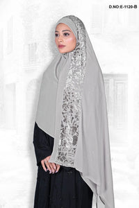 Gray Embellished Flower and Stone Work Dupatta for Women