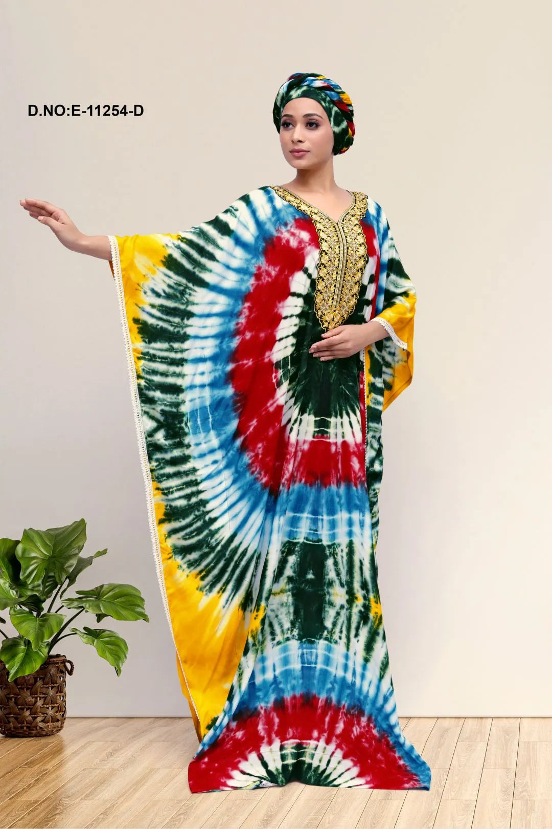 Green Elegance Woven in Tradition Farasa Dress