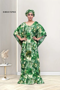 Green Embellished Farasa Gown For Women