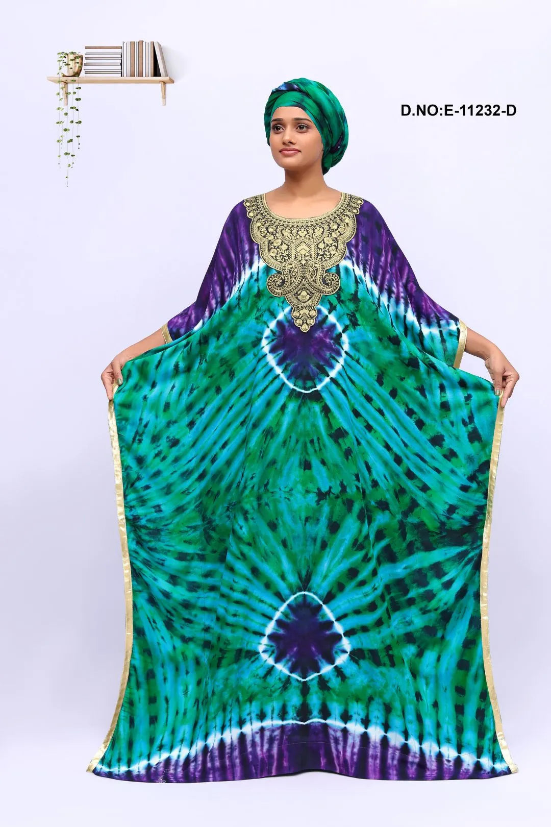 Green New Elegant Farasa Long Sleeve Designer Embroidered For Women