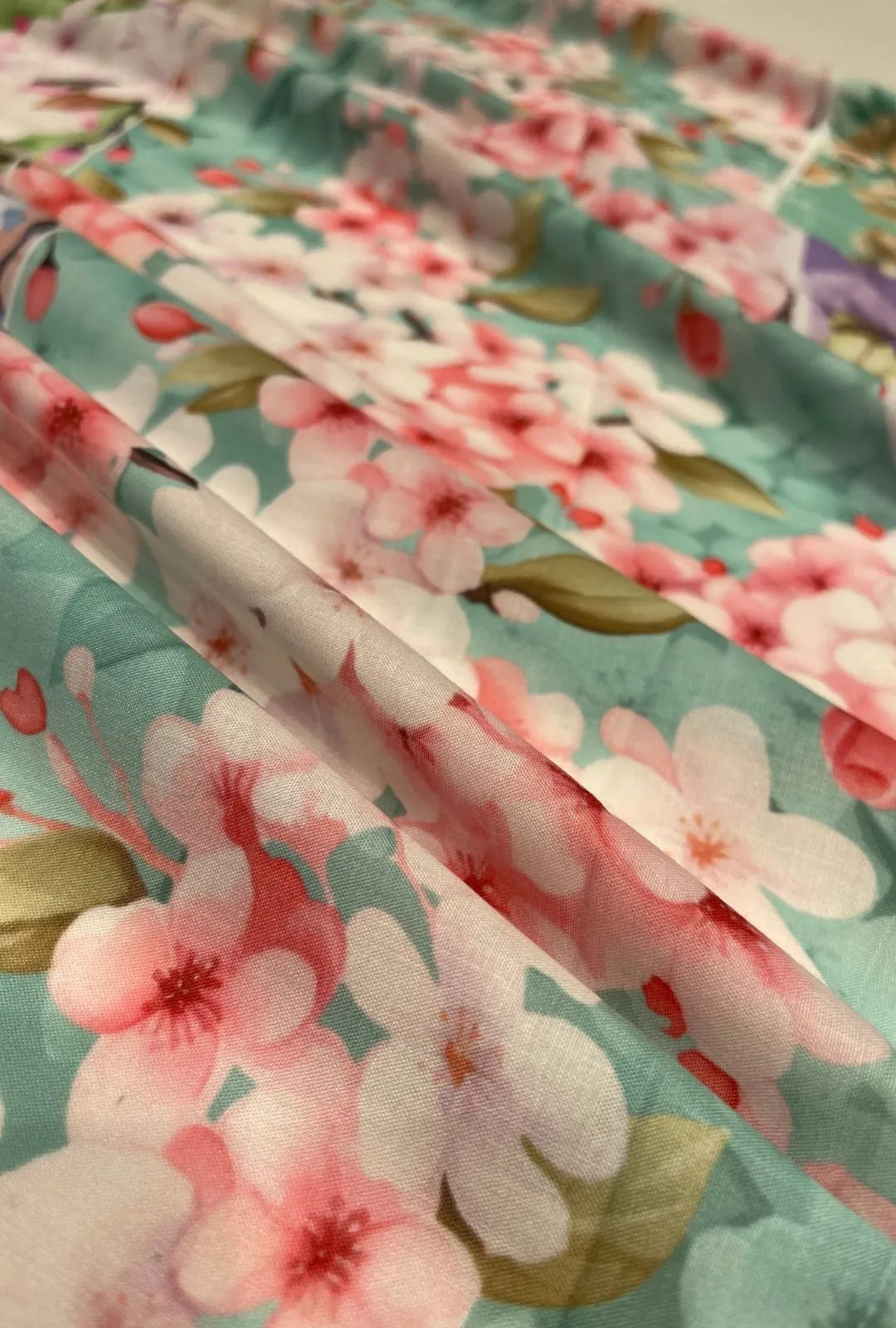 High-Definition Orchard Blossom Printed London Cotton Material