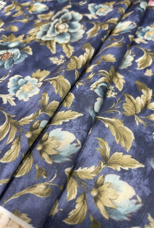 High-End Digital Printed Snow Cotton Fabric for Boutique Wear