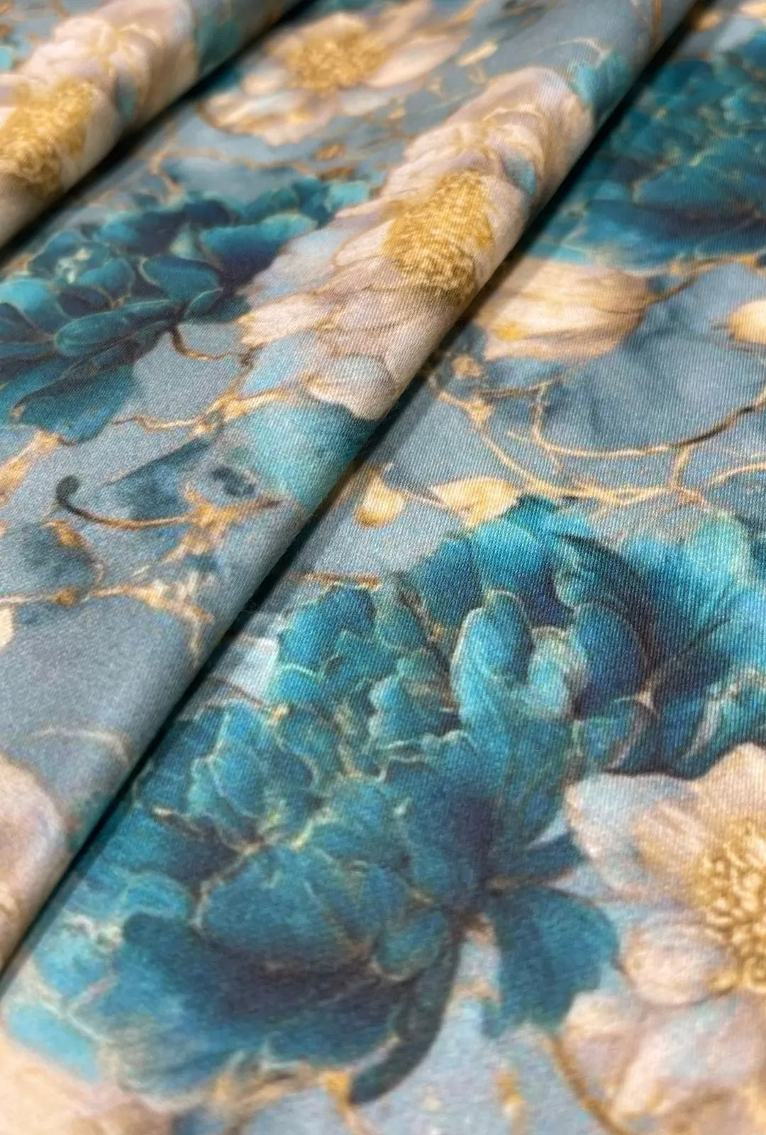 High-End Snow Cotton Fabric with Premium Digital Artwork