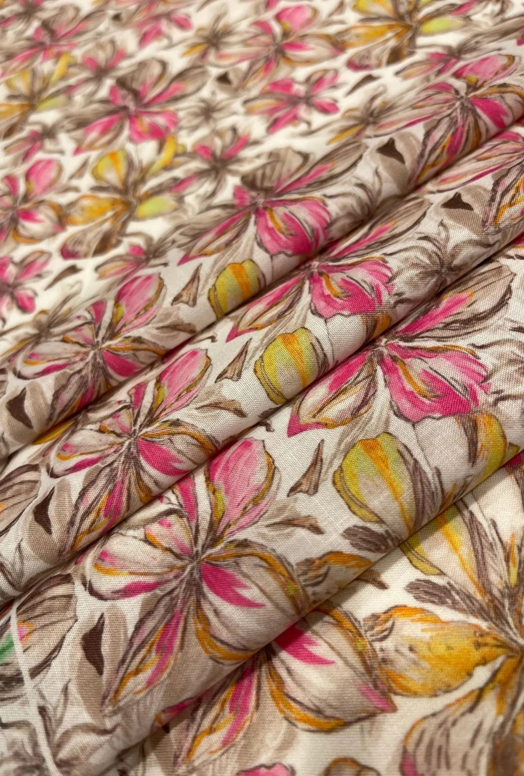 Illustrative Linear Blossom Printed London Cotton Gown Fabric