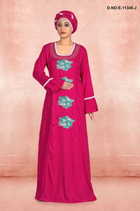 Women's Full Sleeve Woolen Winter Fleece Embroidered Kaftan