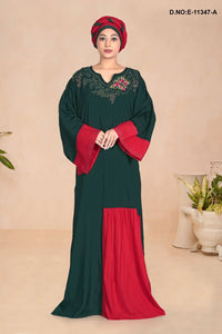 Two Tone Embroidered Islamic Kaftan For Women