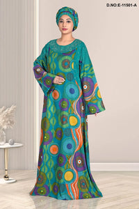 Designer Printed Kaftan Pattern Nighty For Girls