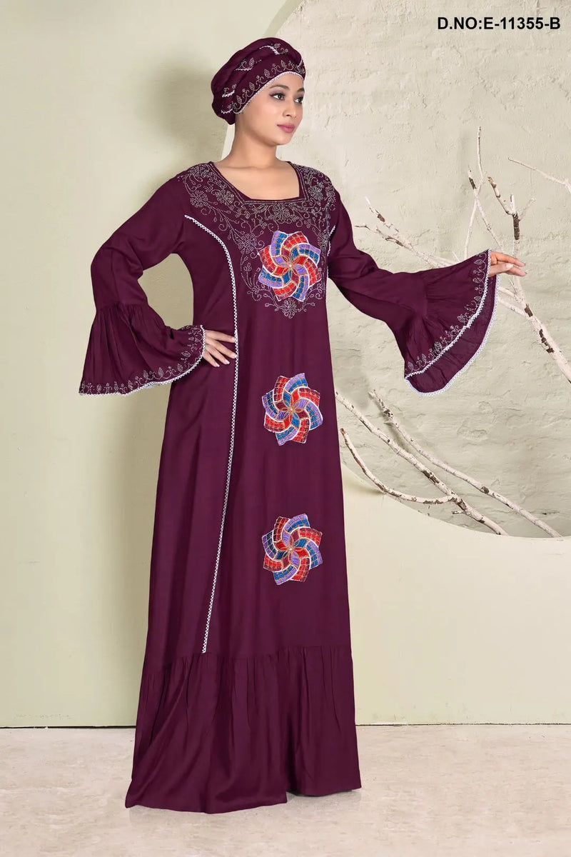 Faux Gorgeous Embroidered Readymade Kaftan