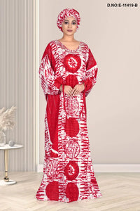 Latest Muslim Fashion Summer Full Sleeve Dresses With Big Hijab