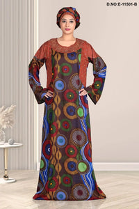 Designer Printed Kaftan Pattern Nighty For Girls