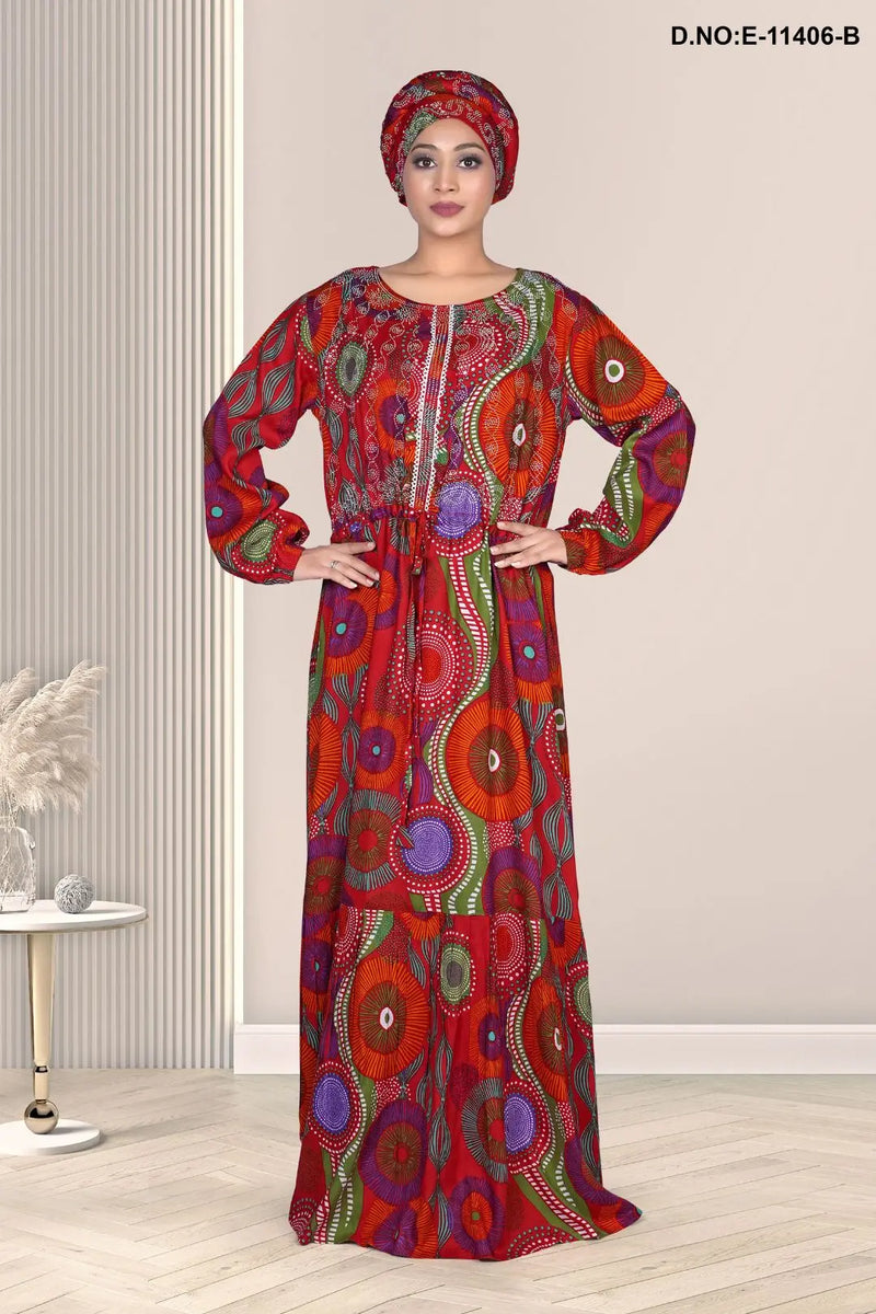 Rayon Wholesale Readymade Kaftan With Stole