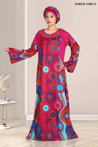 Designer Printed Kaftan Pattern Nighty For Girls