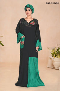 Two Tone Embroidered Islamic Kaftan For Women