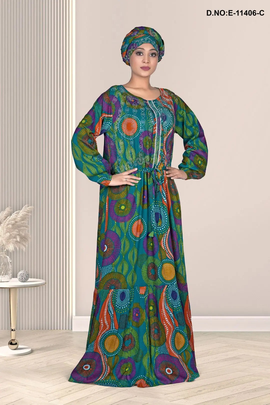 Rayon Wholesale Readymade Kaftan With Stole