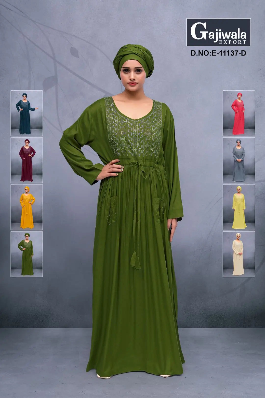 Luxury Tradition Diamond Work Kaftan Dress Designs GAJIWALA EXPORT