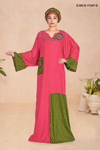 Two Tone Embroidered Islamic Kaftan For Women