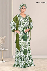 Latest Muslim Fashion Summer Full Sleeve Dresses With Big Hijab