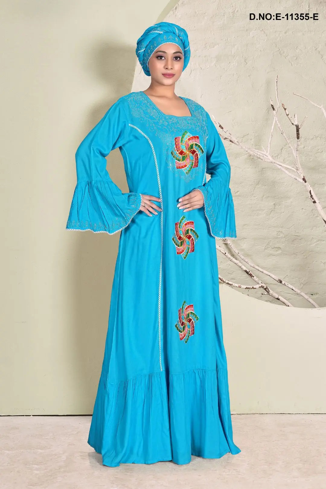 Faux Gorgeous Embroidered Readymade Kaftan