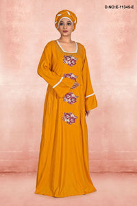 Women's Full Sleeve Woolen Winter Fleece Embroidered Kaftan