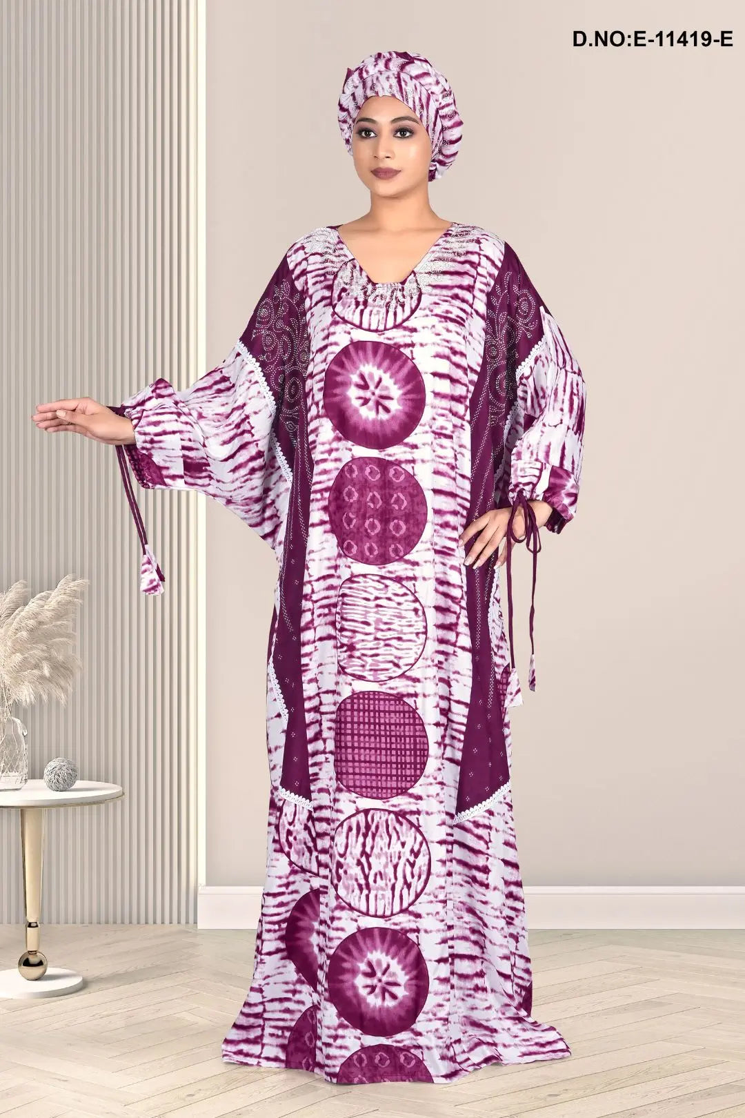 Latest Muslim Fashion Summer Full Sleeve Dresses With Big Hijab