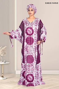 Latest Muslim Fashion Summer Full Sleeve Dresses With Big Hijab